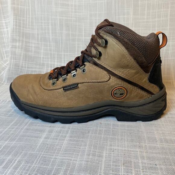 TIMBERLAND Mens 8 White Ledge Mid Waterproof Tan Leather Hiking Boots - Picture 1 of 9